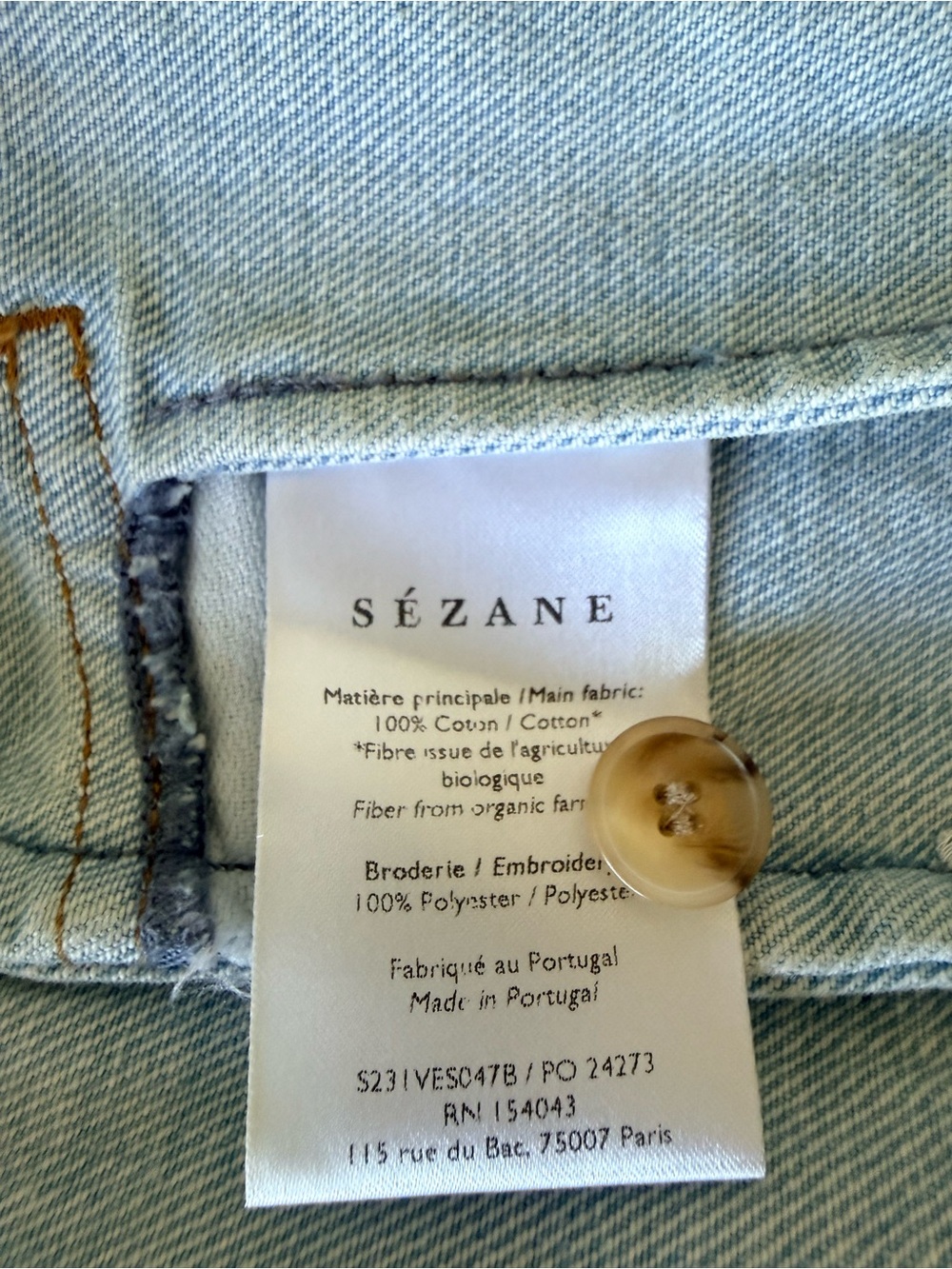Sézane Will Forever Jacket in Light Blue Floral Denim - Size S - Picture 4 of 7
